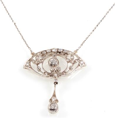 Diamantcollier zus. ca. 0,60 ct - Gioielli