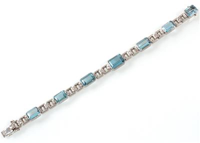 Aquamarinarmband zus. ca. 16 ct - Klenoty