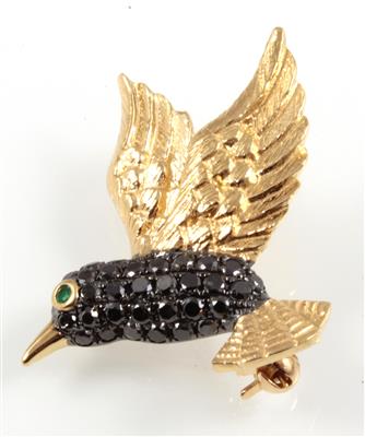 Diamantbrosche Kolibri zus. 0,66 ct - Jewellery