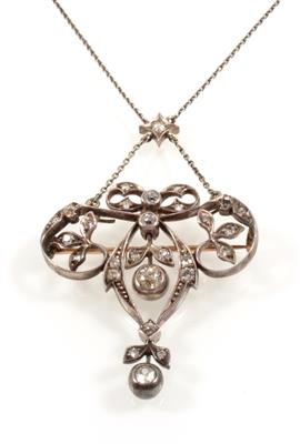 Altschliffdiamantcollier zus. ca. 0,80 ct - Gioielli