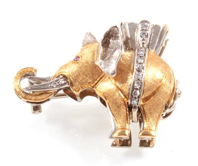 Diamantbrosche Elefant - Klenoty