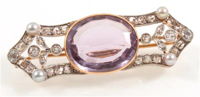 Amethyst Diamantbrosche - Gioielli