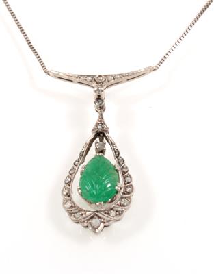 Diamant Smaragd Collier - Juwelen Abendauktion - HERBSTSPECIAL