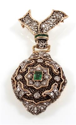 Diamant Smaragd Medaillon - Gioielli