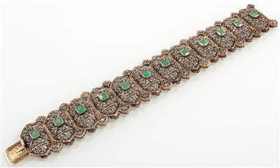 Diamantrauten Smaragd Armband - Jewellery