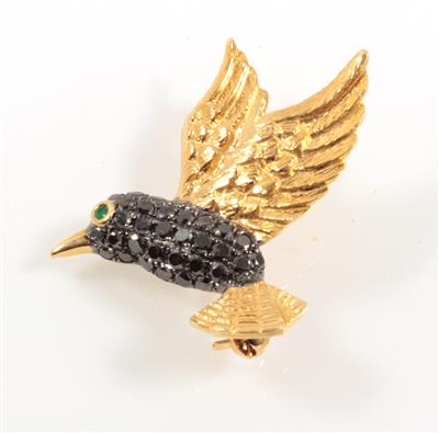 Diamantbrosche Kolibri zus. 0,66 ct - Gioielli