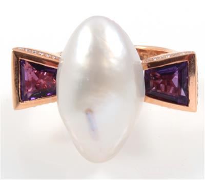 Amethyst Kulturperlenring - Jewellery