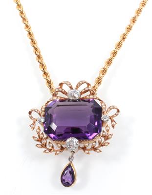 Diamant Amethystcollier - Gioielli