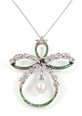 Diamant Orientperlenanhänger - Weihnachtsauktion Juwelen