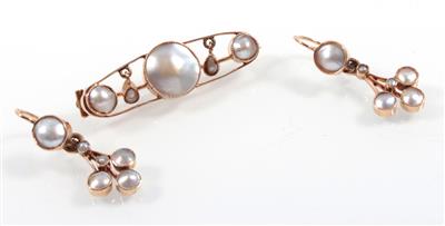 Zuchtschalenperlen Damenschmuckgarnitur - Weihnachtsauktion Juwelen