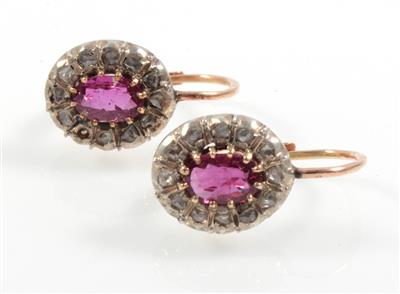 Rubin Diamantrautenohrringe - Jewellery