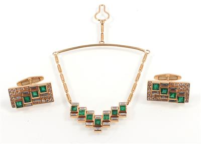 Brillant Smaragd Herrenschmuckgarnitur - Jewellery