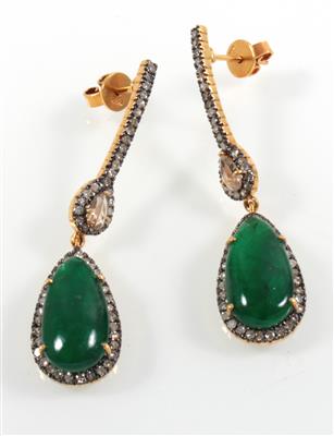 Diamant Smaragdohrgehänge - Jewellery