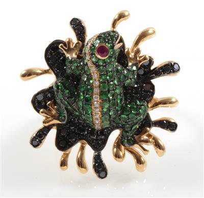 Granatring Frosch - Schmuck