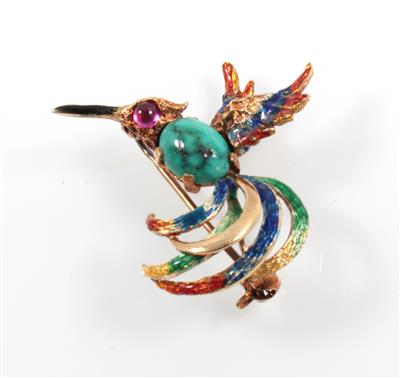 Brosche Paradiesvogel - Jewellery