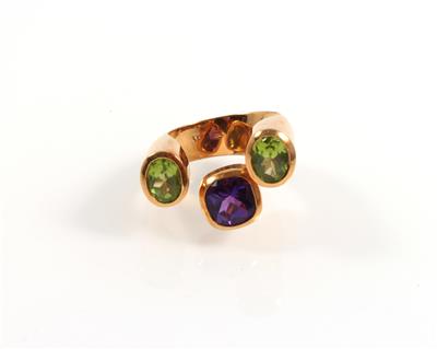 Amethyst Peridotring - Gioielli