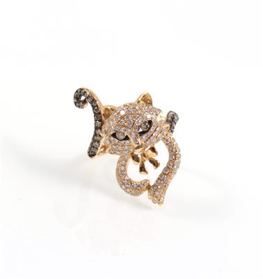 Brillantring Katze zus.1,35 ct - Muttertagsauktion