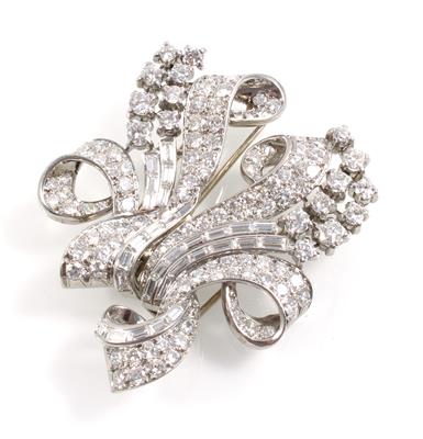 Diamant-Doppelbrosche zus. ca. 10,00 ct - Schmuck Summersale