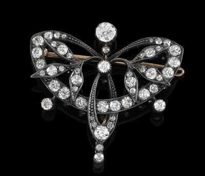 Jugendstil Diamantbrosche zus. ca. 2,5 ct - Schmuck Summersale