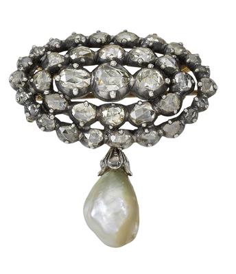 Orientperle Diamantbrosche - Jewellery