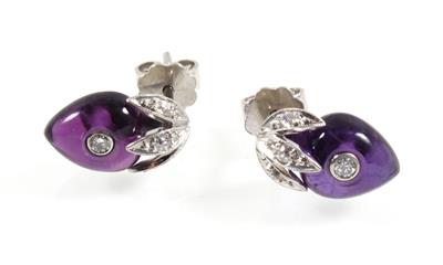 Brillant Amethystohrstecker - Schmuck Abendauktion