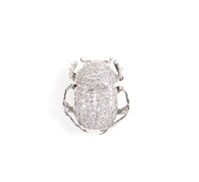 Brillantbrosche "Skarabäus" zus. ca. 3 ct - Schmuck