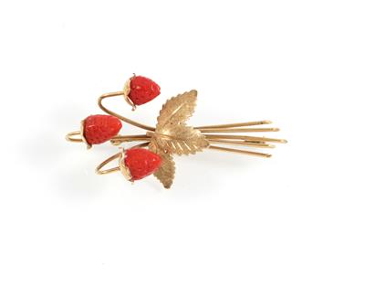 Brosche Walderdbeeren - Schmuck