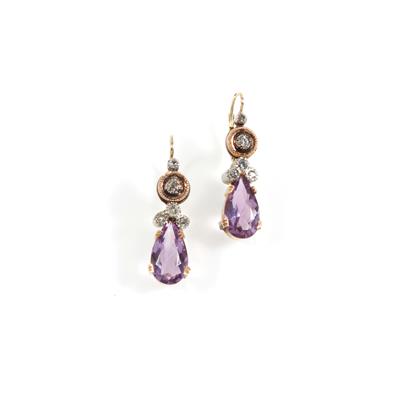 Diamant Amethystohrgehänge - Schmuck