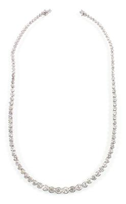 Altschliffbrillantcollier zus. 15,92 ct - Gioielli