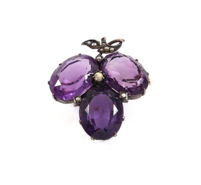 Amethyst Halbperlenbrosche - Jewellery