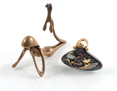 Parfumflacon auf Bronzefigur - Gioielli