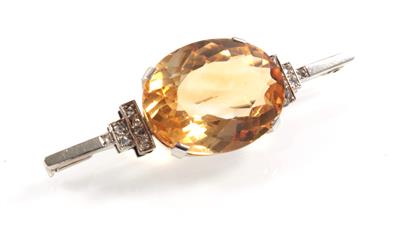 Citrin Diamantbrosche - Jewellery