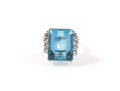 Aquamarinring ca. 14,00 ct - Klenoty