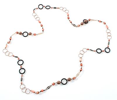 Korallen Onyx Halskette - Schmuck Abendauktion