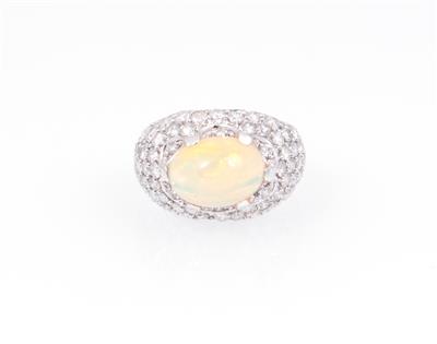 Brillant Opal Damenring zus. ca. 1,90 ct - Schmuck Abendauktion