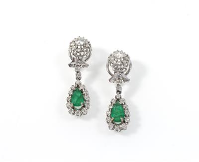 Diamant Smaragdohrclips - Jewellery