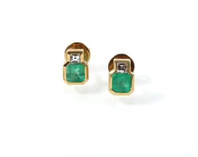 Diamant Smaragdohrstecker - Jewellery