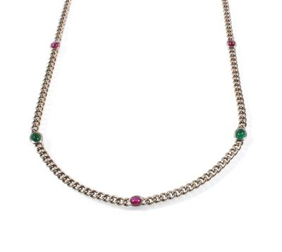 Rubin Smaragdhalskette - Jewellery