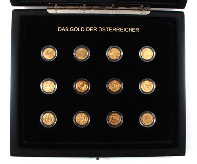 12 Neuprägungen seltener Goldmünzen der österr. Geschichte - Erlesener Schmuck