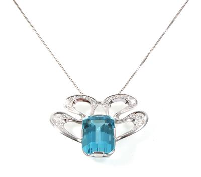 Aquamarin Brillantcollier - Erlesener Schmuck