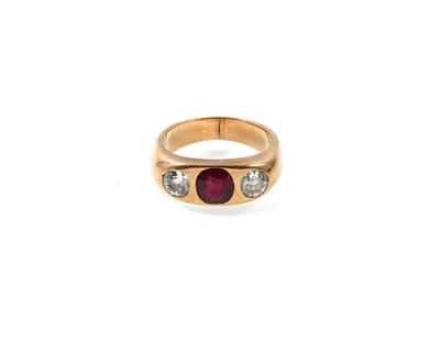 Rubin Brillant Ring zus. ca. 1,35 ct - Gioielli