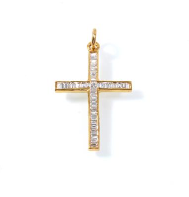 Diamantanhänger Kreuz zus. ca. 0,80 ct - Klenoty