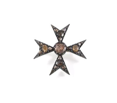 Diamantrautenbrosche zus. ca. 0,80 ct - Jewellery