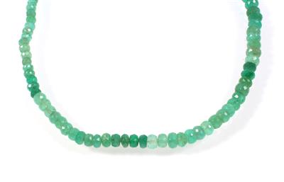 Smaragd Brillantcollier zus. ca. 0,80 ct - Jewellery