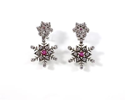 Brillant Rubinohrclips - Christmas auction - Jewellery