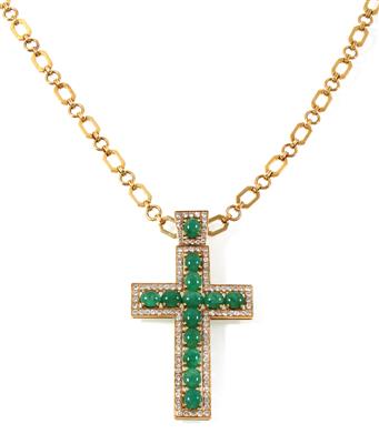 Brillant Smaragdkreuzanhänger - Christmas auction - Jewellery
