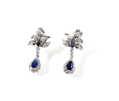 Diamant Saphirohrclipgehänge - Christmas auction - Jewellery