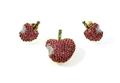 Rubingarnitur Äpfel zus. ca. 5,50 ct - Christmas auction - Jewellery