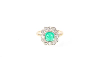 Altschliffbrillant Smaragdring - Jewellery