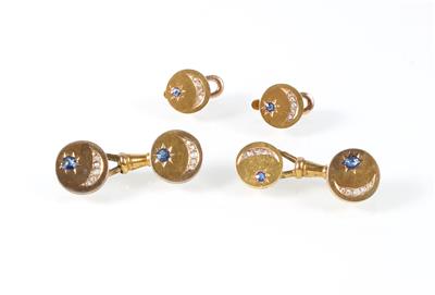 Diamantrauten Saphir Herrenschmuckgarnitur - Jewellery